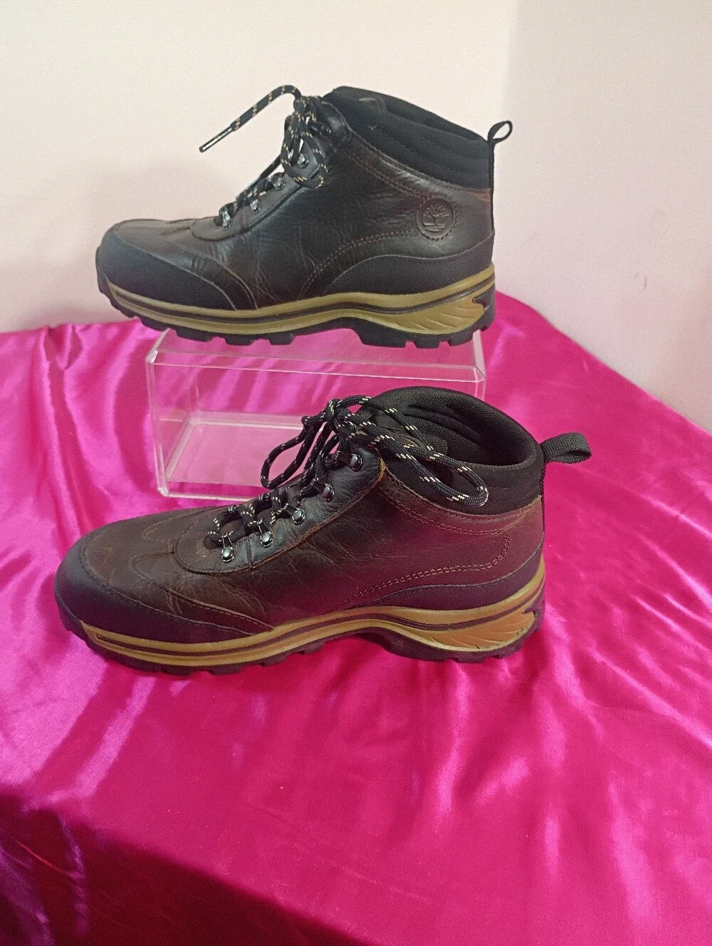 Timberland Mens SZ 5 Back Road 22913 Brown Hiking Boots Lace Up .